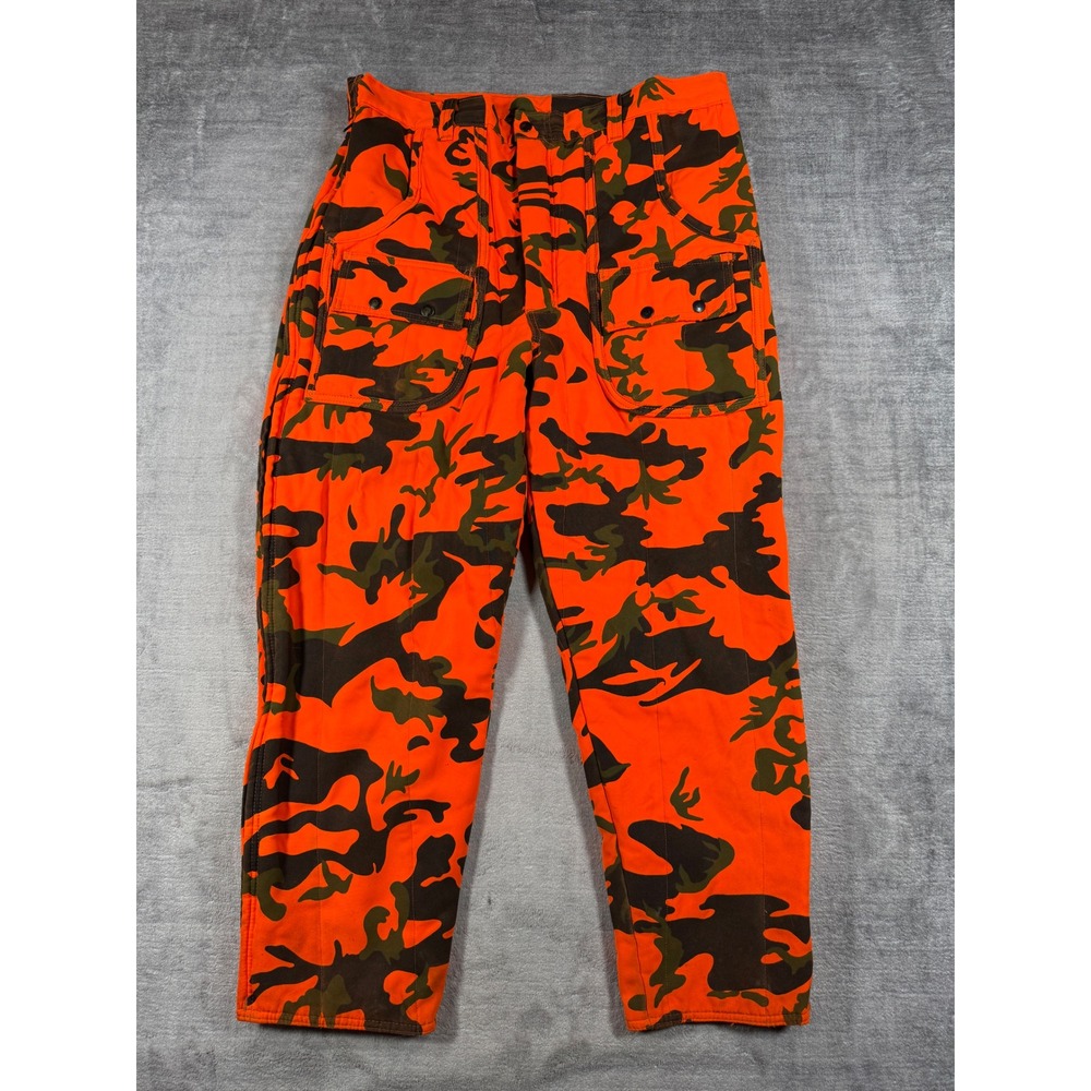 SafiBak Chiller Killer Pants Mens 35x29 Orange Hunting Camo Insulated Utility